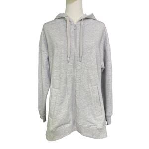 Yogalicious Cloud Plush Catalina Jacket Light Gray Zip Hoodie Size S Cozy